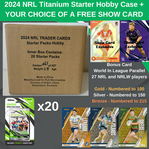 2024 NRL Titanium Hobby Mini Starter Pack Case + FREE SHOW CARD