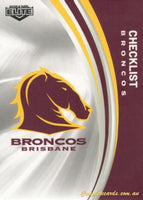 2024 NRL Elite - Common - 001 - Broncos Checklist - Brisbane Broncos