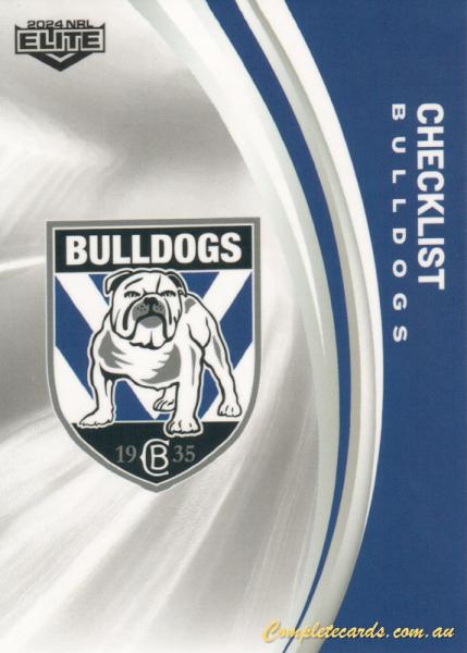 2024 NRL Elite - Common - 019 - Bulldogs Checklist - Canterbury-Bankstown Bulldogs