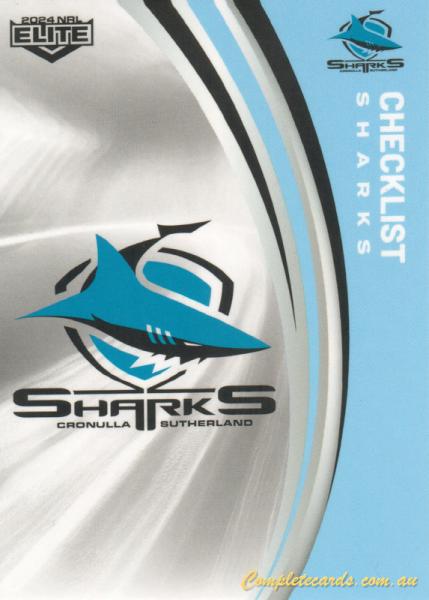 2024 NRL Elite - Common - 028 - Sharks Checklist - Cronulla-Sutherland Sharks