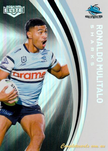 2024 NRL Elite - Pearl Silver - P 034 - Ronaldo Mulitalo - Cronulla-Sutherland Sharks