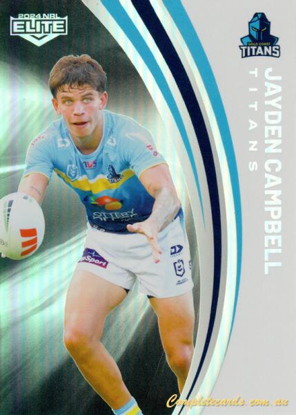 2024 NRL Elite - Pearl Silver - P 048 - Jayden Campbell - Gold Coast Titans
