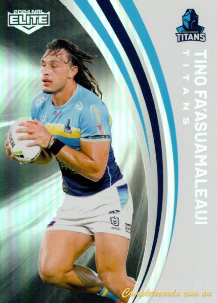 2024 NRL Elite - Pearl Silver - P 049 - Tino Fa'asumaleaui - Gold Coast Titans
