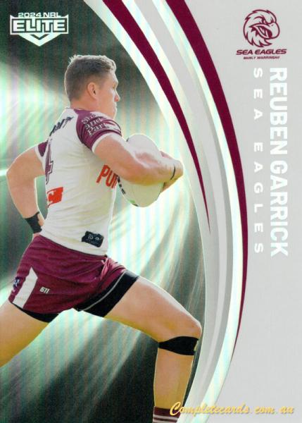 2024 NRL Elite - Pearl Silver - P 058 - Reuben Garrick - Manly-Warringah Sea Eagles