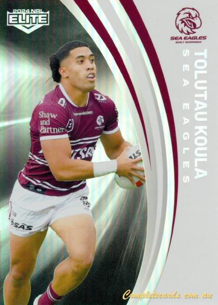 2024 NRL Elite - Pearl Silver - P 059 - Tolutau Koula - Manly-Warringah Sea Eagles