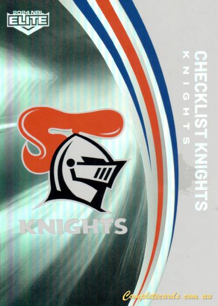 2024 NRL Elite - Pearl Silver - P 073 - Knights Checklist - Newcastle Knights