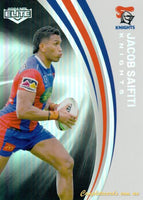 2024 NRL Elite - Pearl Silver - P 080 - Jacob Saifiti - Newcastle Knights