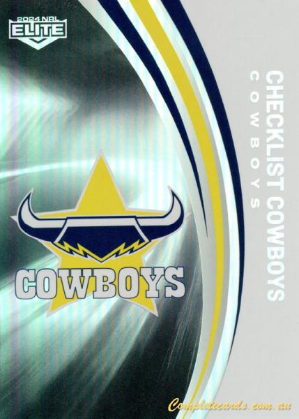 2024 NRL Elite - Pearl Silver - P 082 - Cowboys Checklist - North Queensland Cowboys