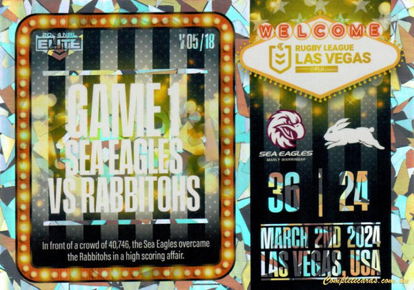 2024 NRL Elite - Las Vegas Round - LV 5 - Game 1 - Sea Eagles & Rabbithos