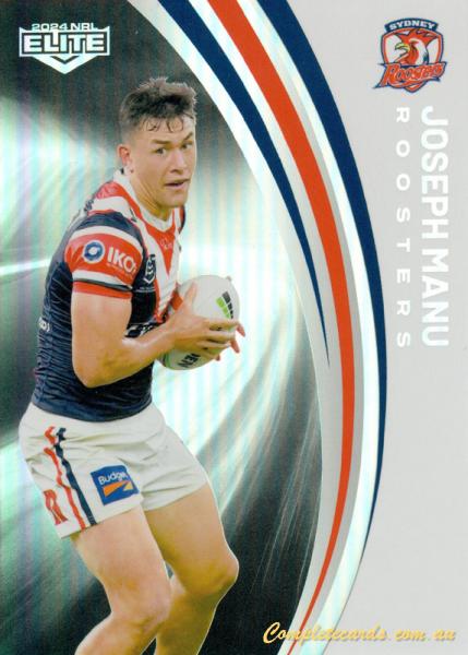 2024 NRL Elite - Pearl Silver - P 129 - Joseph Manu - Sydney Roosters