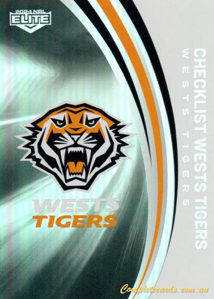 2024 NRL Elite - Pearl Silver - P 145 - Tigers Checklist - Wests Tigers