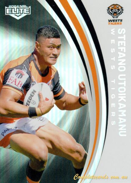 2024 NRL Elite - Pearl Silver - P 153 - Stefano Utoikamanu - Wests Tigers