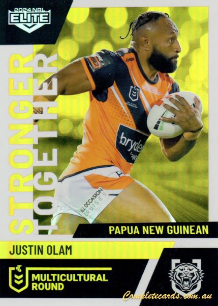 2024 NRL Elite - Multicultural Round - MR 34 - Justin Olam - Wests Tigers