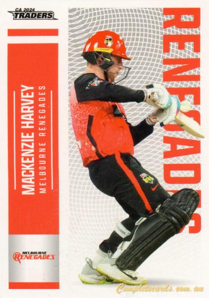 2024-25 Cricket Traders - Common - 092 - Mackenzie Harvey - Melbourne Renegades