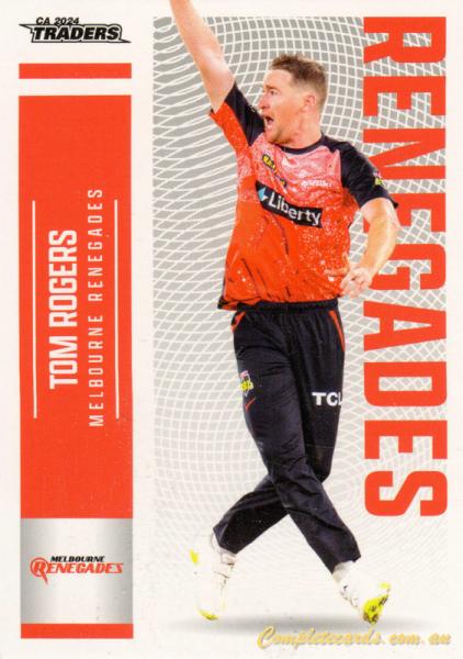 2024-25 Cricket Traders - Common - 095 - Tom Rogers - Melbourne Renegades