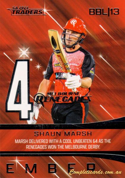 2024-25 Cricket Traders - Season To Remember - STR 12 - Shaun Marsh - Melbourne Renegades