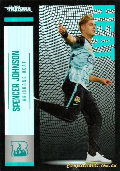 2024-25 Cricket Traders - Pearl Silver - P 068 - Spencer Johnson - Brisbane Heat