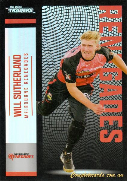 2024-25 Cricket Traders - Pearl Silver - P 096 - Will Sutherland - Melbourne Renegades