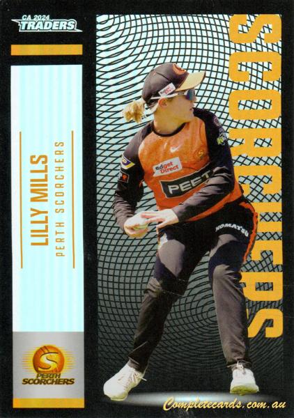 2024-25 Cricket Traders - Pearl Silver - P 126 - Lilly Mills - Perth Scorchers