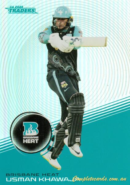 2025-26 Cricket Traders - Silver - S 069 - Usman Khawaja - Brisbane Heat