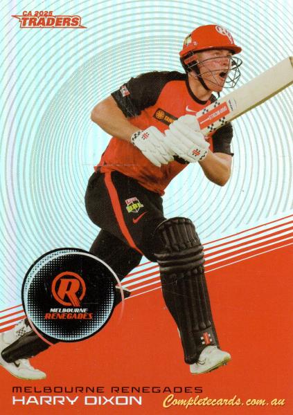 2025-26 Cricket Traders - Silver - S 092 - Harry Dixon - Melbourne Renegades