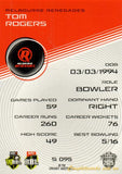 2025-26 Cricket Traders - Silver - S 095 - Tom Rogers - Melbourne Renegades