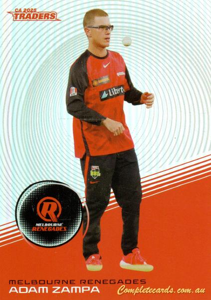 2025-26 Cricket Traders - Silver - S 097 - Adam Zampa - Melbourne Renegades