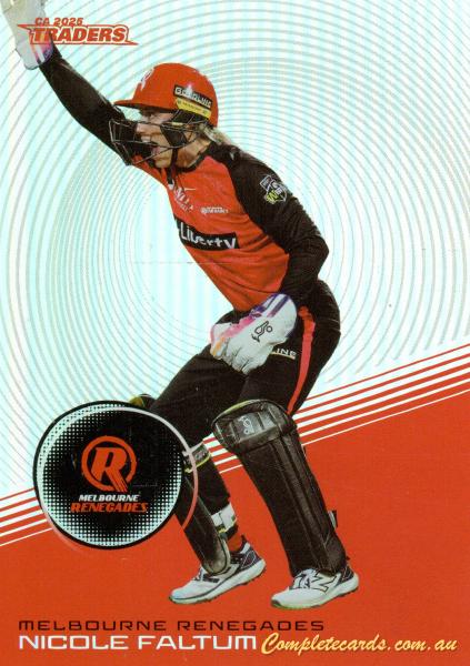 2025-26 Cricket Traders - Silver - S 098 - Nicole Faltum - Melbourne Renegades