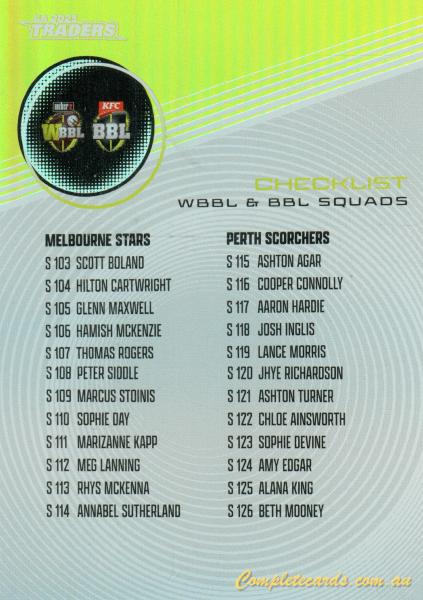 2025-26 Cricket Traders - Silver - S 153 - WBBL & BBL Squads