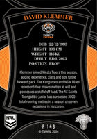 2023 NRL Elite Silver Special - P148 - David Klemmer - Wests Tigers
