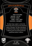 2023 NRL Elite Silver Special - P149 - Apisai Koroisau - Wests Tigers