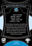 2023 NRL Elite Silver Special - P033 - Ronaldo Mulitalo - Cronulla-Sutherland Sharks