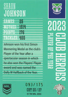2024 NRL Traders - Club Heroes Teal - CHT 25 - Shaun Johnson - 093/175