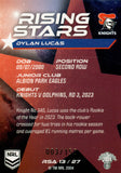 2024 NRL Traders - Rising Stars Album Card - RSA 13 - Dylan Lucas - 003/150