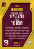 2024 NRL Traders - World In League Gold - WLG 02 - Gayle Broughton - 070/100