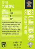 2024 NRL Traders - Club Heroes Green - CHG 27 - Sarah Togatuk - 008/100