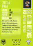 2024 NRL Traders - Club Heroes Green - CHG 26 - Jahream Bula - 095/100
