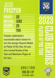 2024 NRL Traders - Club Heroes Green - CHG 05 - Jacob Preston - 095/100