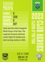2024 NRL Traders - Club Heroes Green - CHG 04 - Simaima Taufa - 051/100