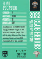 2024 NRL Traders - Club Heroes Teal - CHT 27 - Sarah Togatuk - 170/175