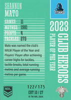 2024 NRL Traders - Club Heroes Teal - CHT 10 - Shannon Mato - 122/175