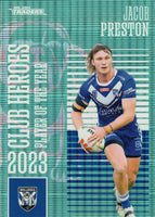 2024 NRL Traders - Club Heroes Teal - CHT 05 - Jacob Preston - 120/175