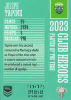2024 NRL Traders - Club Heroes Teal - CHT 03 - Joseph Tapine - 173/175