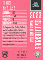 2024 NRL Traders - Club Heroes Pink - CHP 06 - Blayke Brailey - 118/250