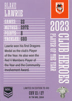 2024 NRL Traders - Club Heroes Violet - CHV 21 - Blake Lawrie - St. George-Illawarra Dragons