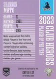 2024 NRL Traders - Club Heroes Violet - CHV 10 - Shannon Mato - Gold Coast Titans