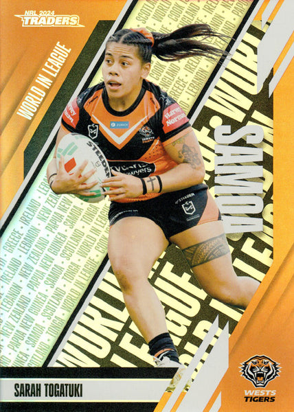 2024 NRL Traders - World In League Parallel - WLP 54 - Sarah Togatuki - Wests Tigers