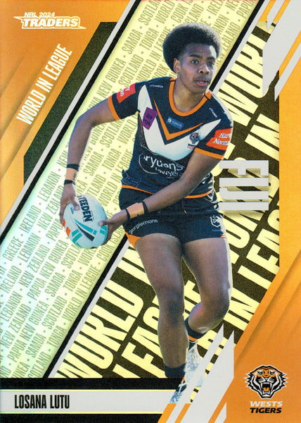 2024 NRL Traders - World In League Parallel - WLP 53 - Losana Lutu - Wests Tigers