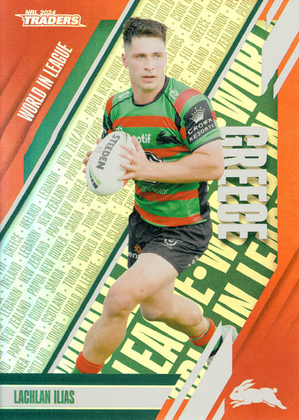 2024 NRL Traders - World In League Parallel - WLP 40 - Lachlan Ilias - South Sydney Rabbitohs