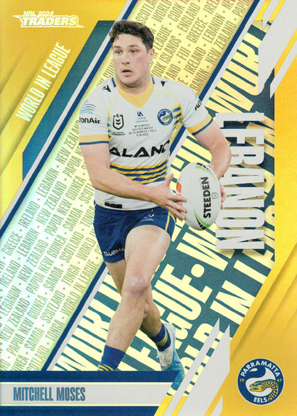 2024 NRL Traders - World In League Parallel - WLP 34 - Mitchell Moses - Parramatta Eels